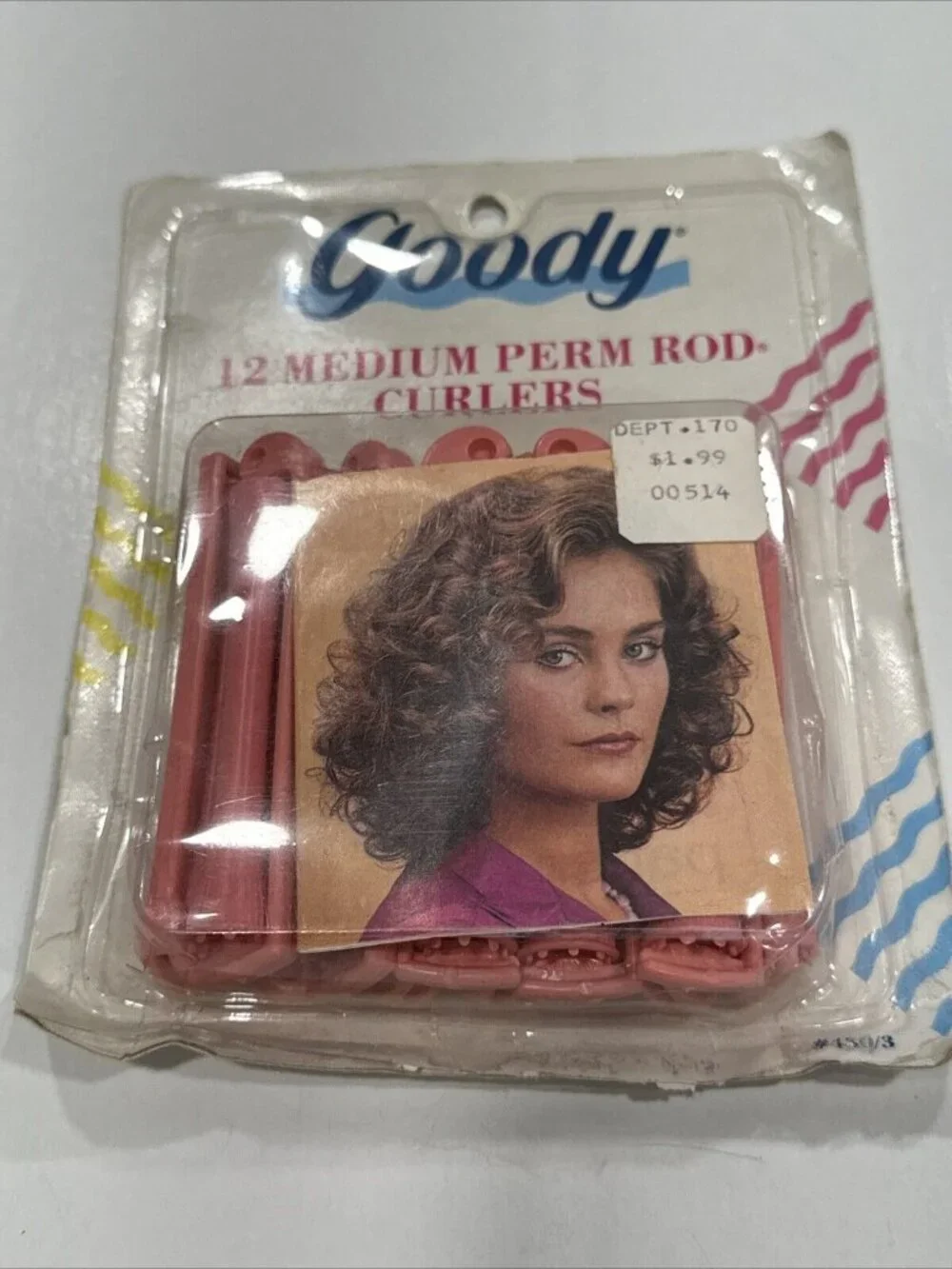 1991 Goody 12 Pink Perm-Rod Medium Curlers Curly Look New HG5